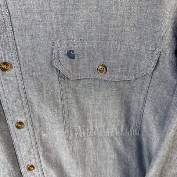 Carhartt Canvas Button Down Shirt Mens Size 2XL XXL Relaxed Fit Work Farm Cowboy - Picture 3 of 11